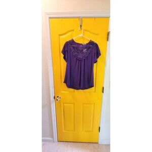 Missky Purple Embroidered Top Size M NWT